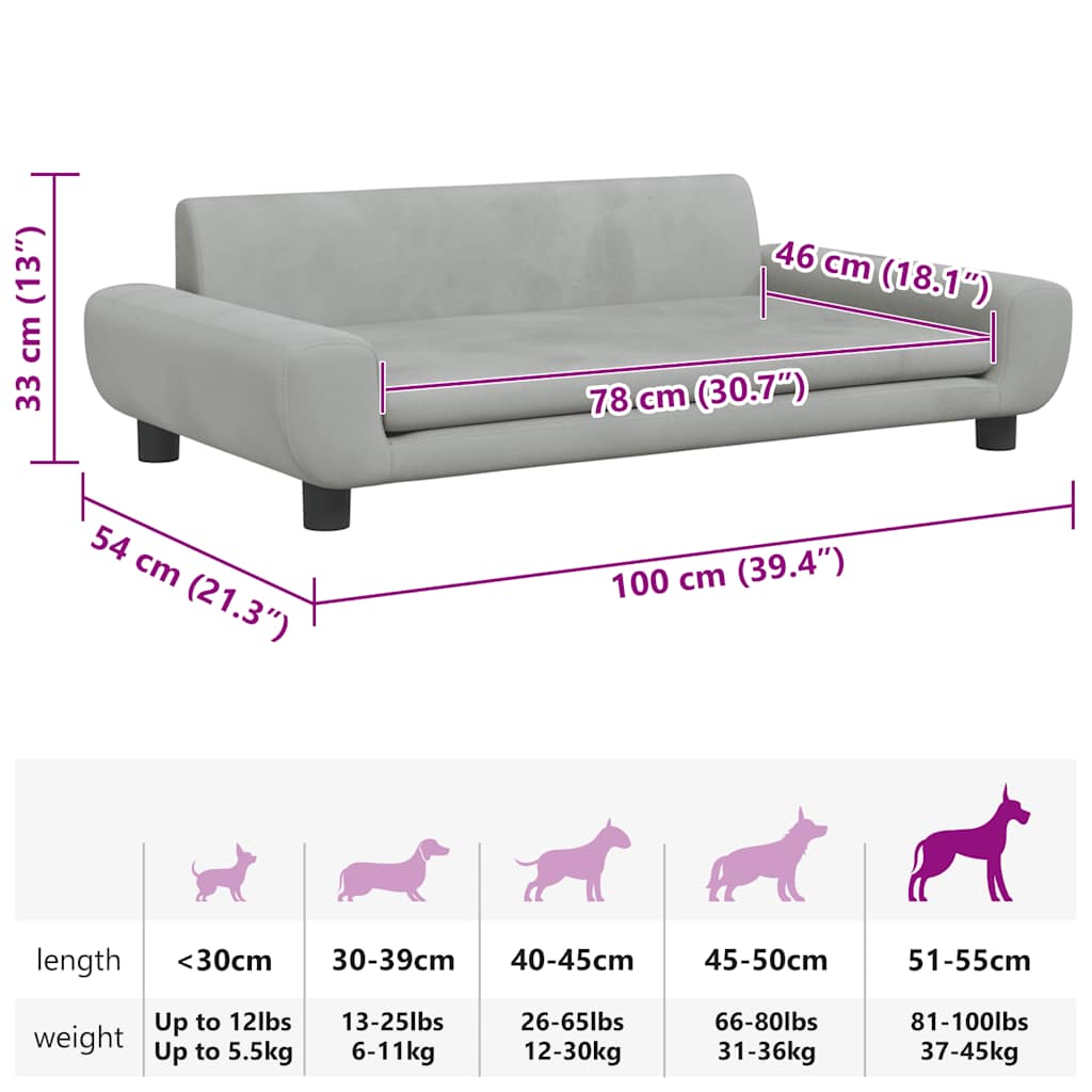 Velvet Dog Sofa Bed — Solid Pine Legs, Foam Cushion, 50kg Capacity, 3 Colors