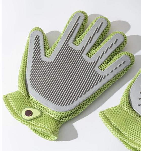 2-in-1 Pet Grooming Glove: Double-Sided Fur & Massage Brush