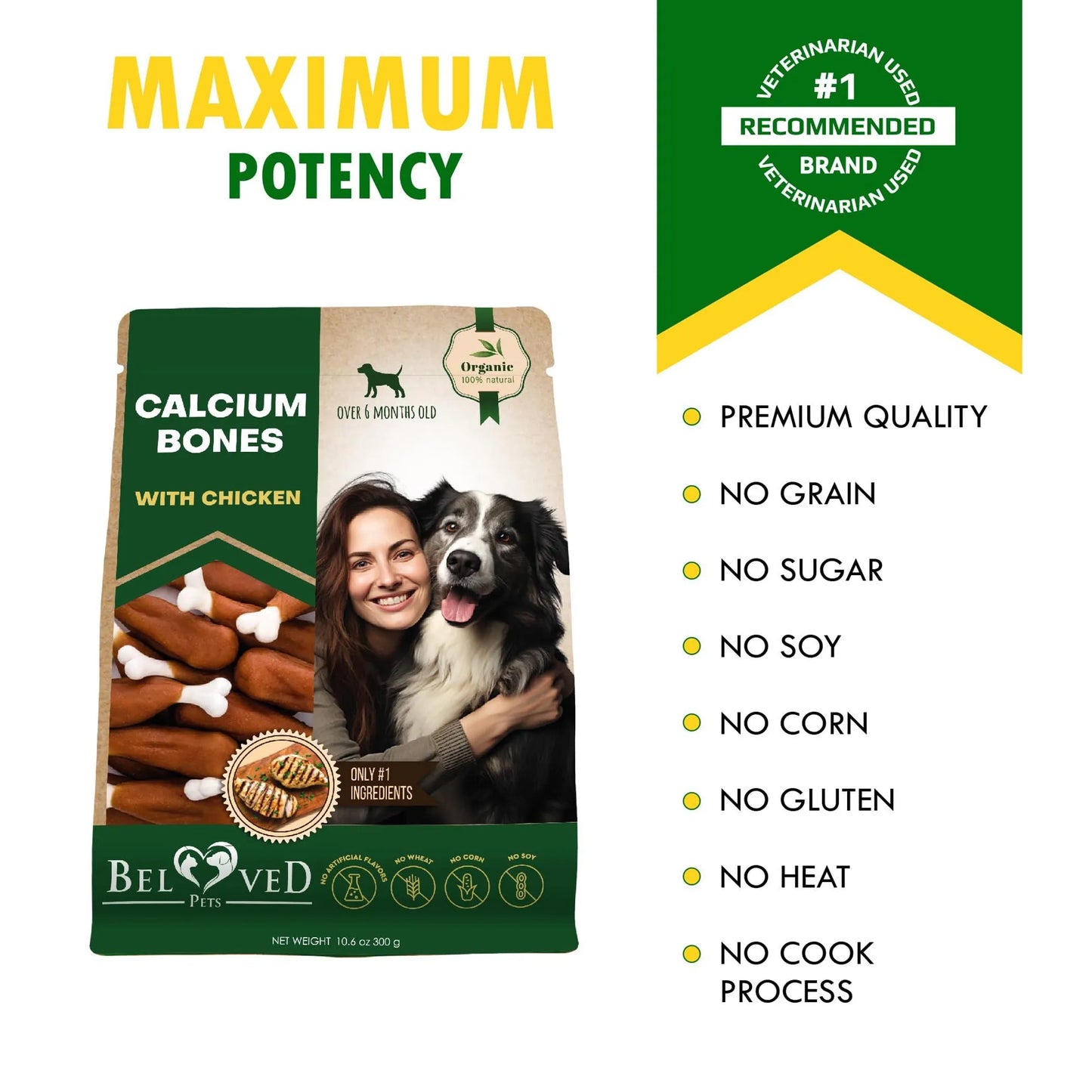 Natural Chicken-Infused Calcium Chews for Dogs