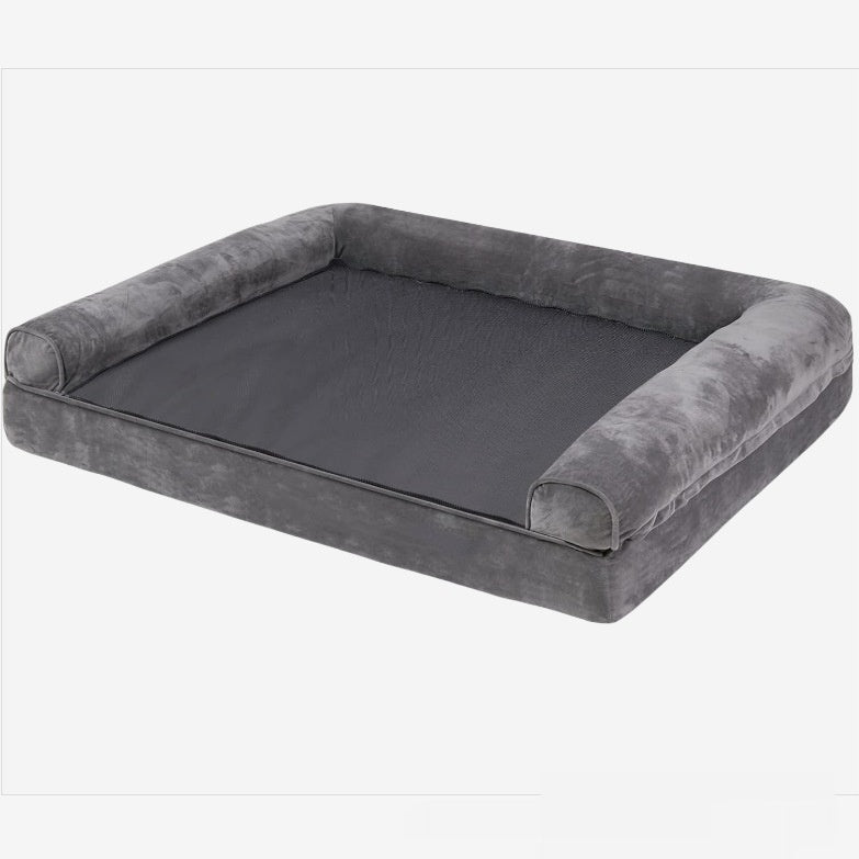 Soft Fabric Pet Nest Bed — Raised Edges, Cozy Nest Design, Small to Large
