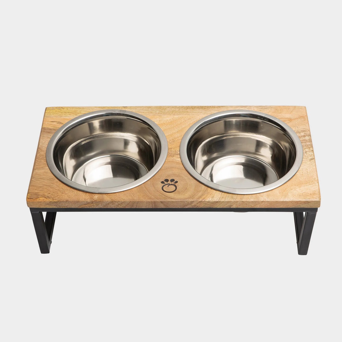 Premium Elevated Dog Feeder - Handmade Wood & Stainless Steel Bowls