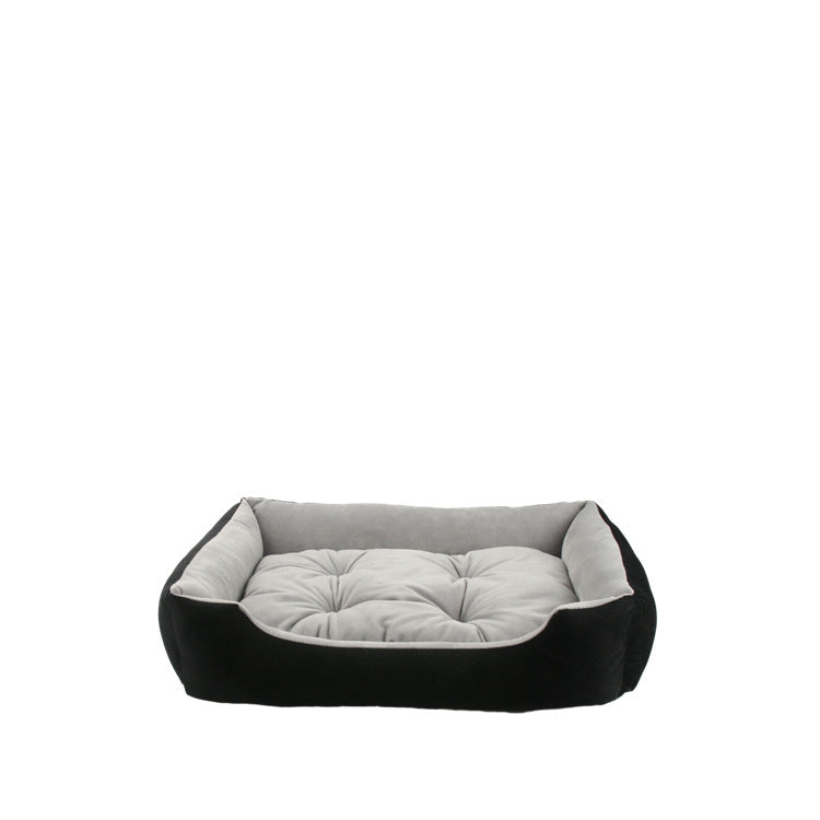 Plush Calming Pet Sofa Bed — 7 Sizes (45–110cm), Baby Fleece, Removable Cushion, Waterproof Base