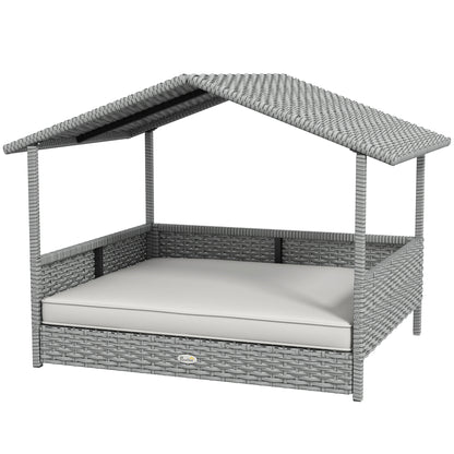Wicker Pet Cabana Sofa Bed - All-Weather Comfort for Dogs