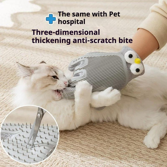 2-in-1 Pet Grooming Glove: Double-Sided Fur & Massage Brush