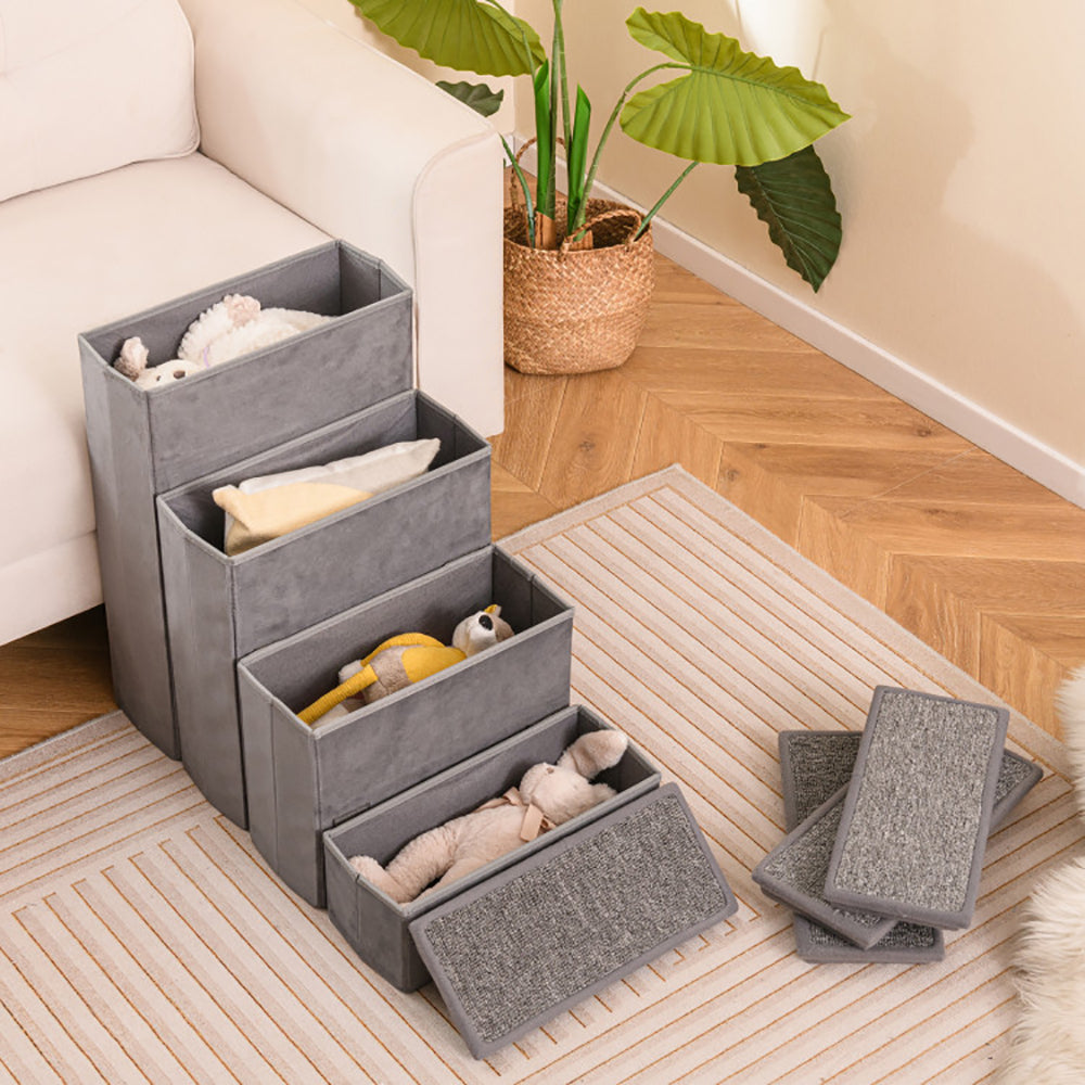 4-Step Foldable Dog Stairs with Storage — Non-Slip, 200kg Capacity