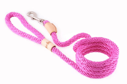 Sport Rope Dog Leash — 6ft, Braided Polypropylene, Swivel Snap Clip, 4 Colors
