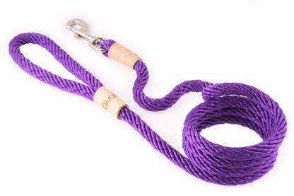 Sport Rope Dog Leash — 6ft, Braided Polypropylene, Swivel Snap Clip, 4 Colors