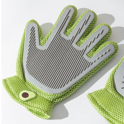 2-in-1 Pet Grooming Glove: Double-Sided Fur & Massage Brush