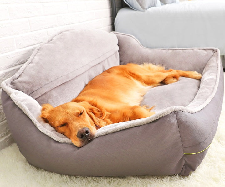 Orthopedic Memory Foam Dog Sofa Bed — Removable Cover, Non-Slip Base, Multiple Sizes