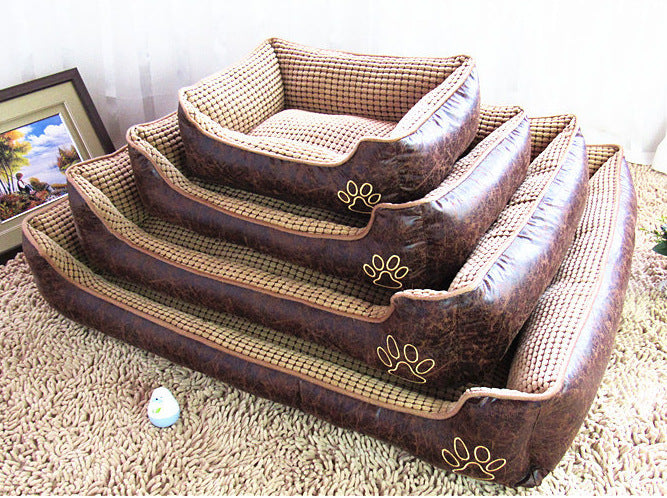Indoor Dog Kennel Bed with Washable Cushion Liner