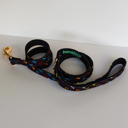 Petite Bonejour Eco-Chic Dog Leash — Sustainable Materials, Iconic Print, Fashion-Forward