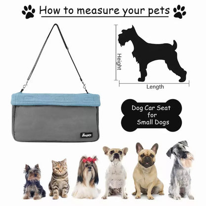 Dog Car Booster Seat — Up to 24 lbs, Safety Tether, Elevated View, Washable