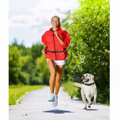 Reflective Bungee Dog Leash & Waist Belt for Hands-Free Adventures