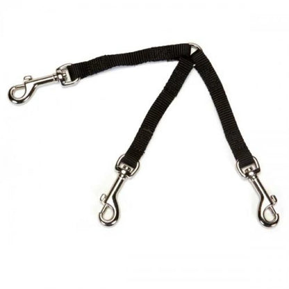 Triple-Leash Nylon Dog Coupler with Swivel Clips