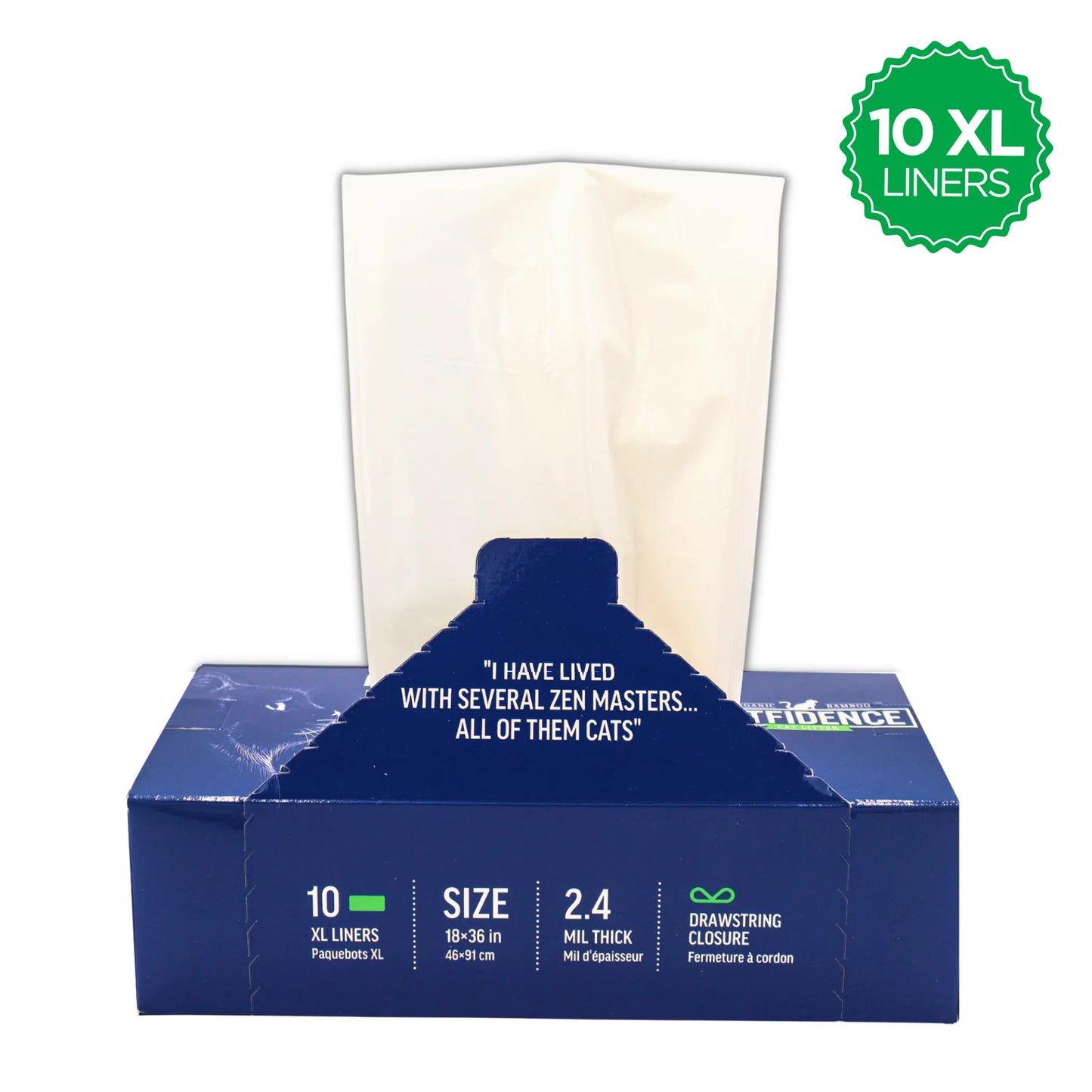 EcoStrong Jumbo Cat Litter Liners — Tear-Resistant, Antimicrobial, Drawstring, 20% Recycled