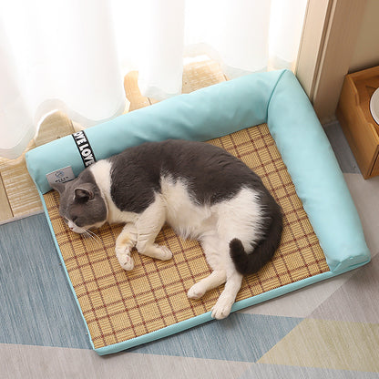 Bamboo Fiber Cooling Pet Bed — Natural Heat Dissipation, No Electricity, Multi-Use, S to XL