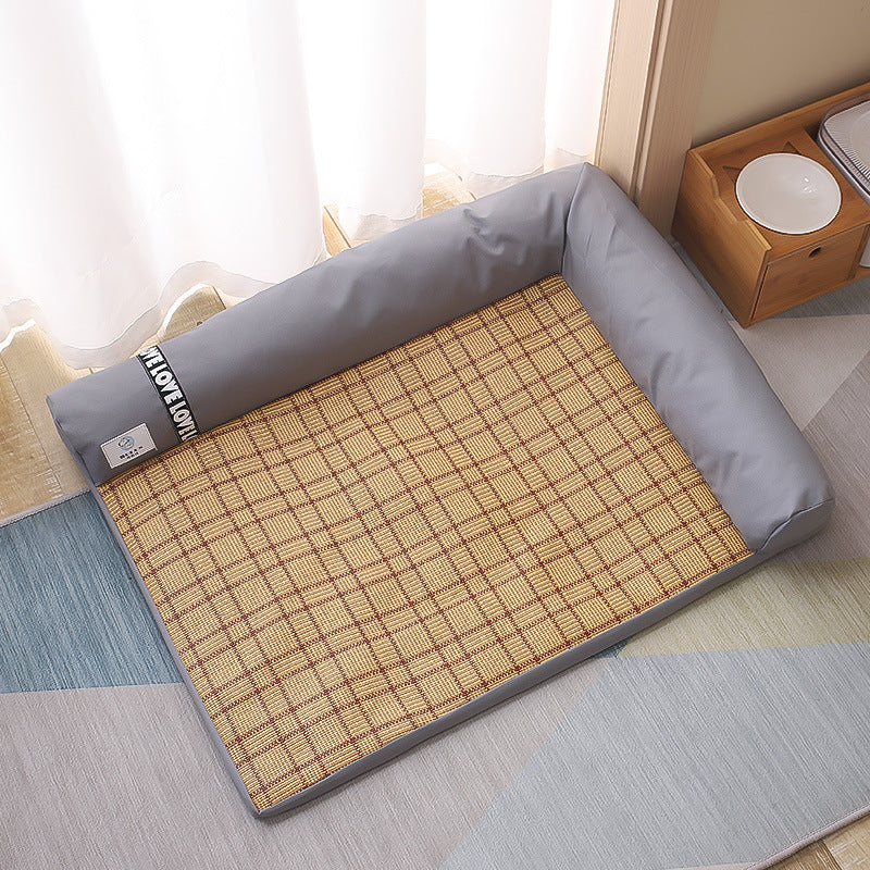 Bamboo Fiber Cooling Pet Bed — Natural Heat Dissipation, No Electricity, Multi-Use, S to XL