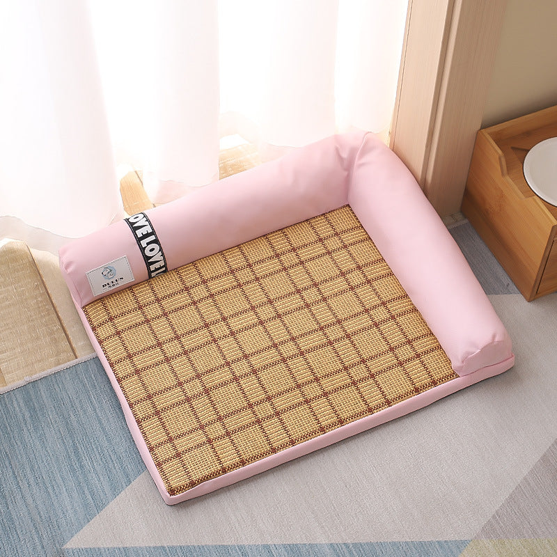 Bamboo Fiber Cooling Pet Bed — Natural Heat Dissipation, No Electricity, Multi-Use, S to XL