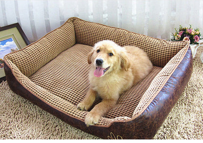 Indoor Dog Kennel Bed with Washable Cushion Liner