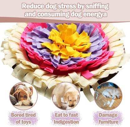 Dog Snuffle Mat - Interactive Feeding Game & Treat Dispenser for Stress Relief - Non-Slip Durable Activity Mat for Small/Medium Dogs - Indoor/Outdoor Use(Beige)