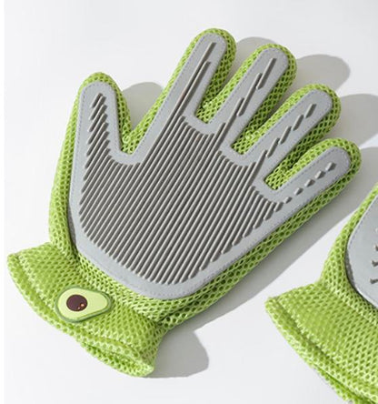 2-in-1 Pet Grooming Glove: Double-Sided Fur & Massage Brush