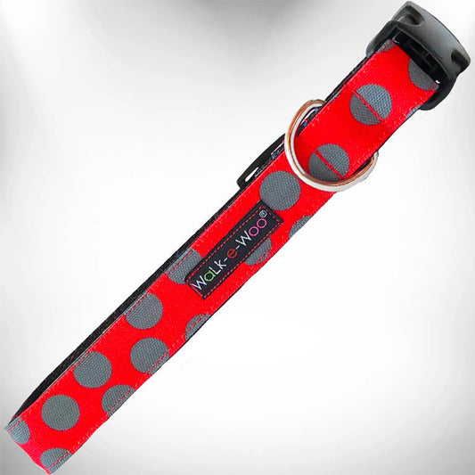 Holiday Paws: Red Polka Dot Dog Collar - Super Durable & Comfy