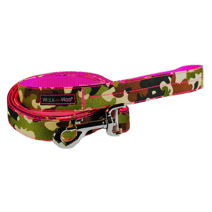 Camo Dog Lead — Water-Resistant Nylon, Nickel D-Ring, Machine Washable, Multiple Sizes