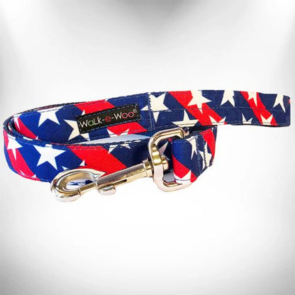 Stars & Stripes Patriotic Dog Lead — Water-Resistant Nylon, USA Pride, Machine Washable