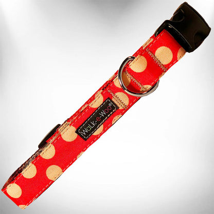 Holiday Paws: Red Polka Dot Dog Collar - Super Durable & Comfy