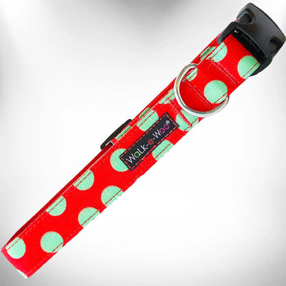Holiday Paws: Red Polka Dot Dog Collar - Super Durable & Comfy