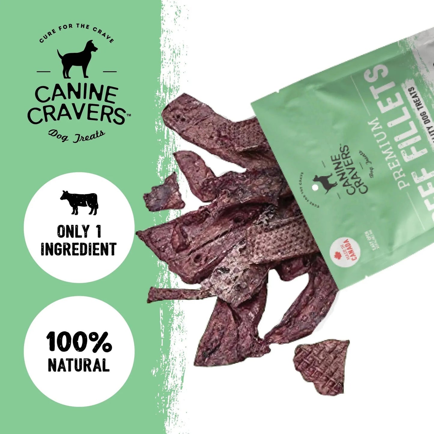 PureBites Premium Air-Dried Beef Fillets - 100% Natural Dog Treats