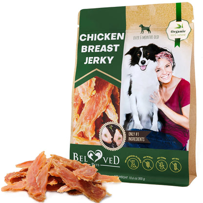 All-Natural Chicken Jerky Dog Treats — Grain-Free, High Protein, 300g