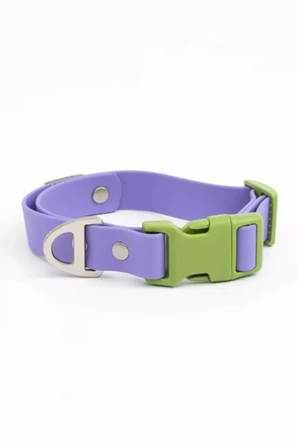 Lavender Garden Waterproof Dog Collar — 20% Wider, Odor-Proof, Quick-Release, Floral Dual-Tone