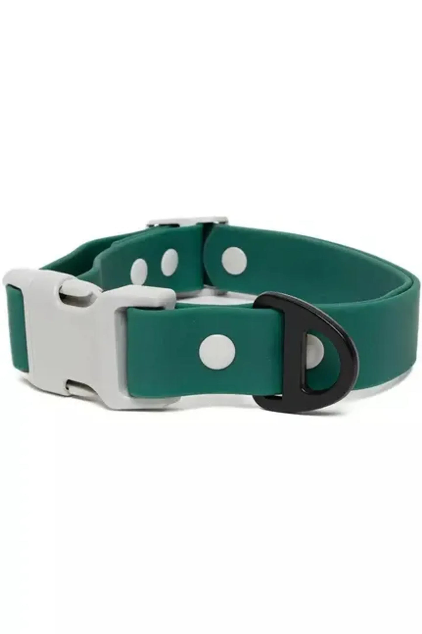 Waterproof Rubber-Coated Nylon Dog Collar with Heavy-Duty D-Ring