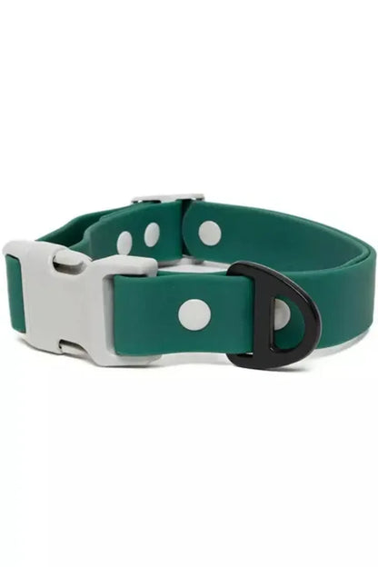 Waterproof Rubber-Coated Nylon Dog Collar with Heavy-Duty D-Ring