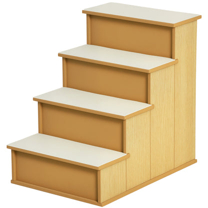 Pet Stairs for Dogs & Cats up to 22 lbs – Cushioned Removable Cover, Natural