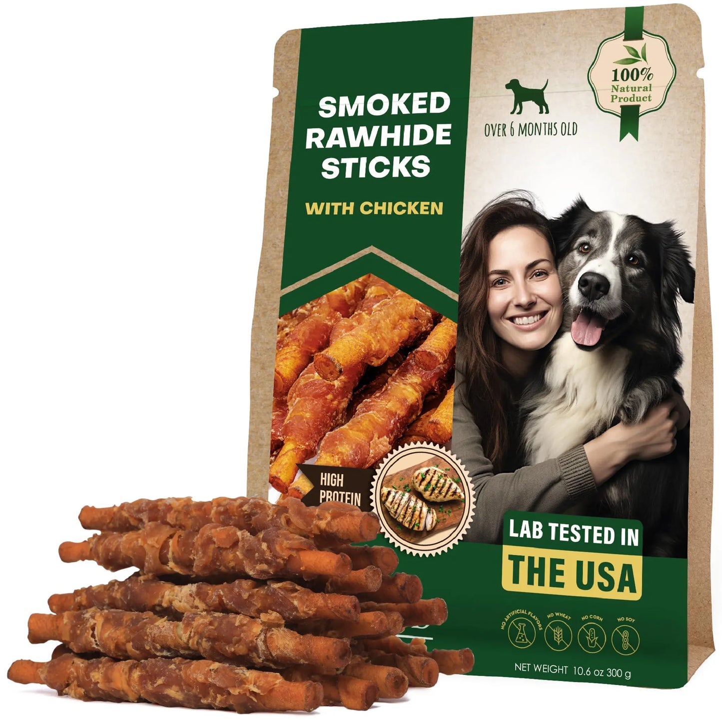 Chicken-Wrapped Rawhide Chews: Healthy Grain-Free Dog Treats