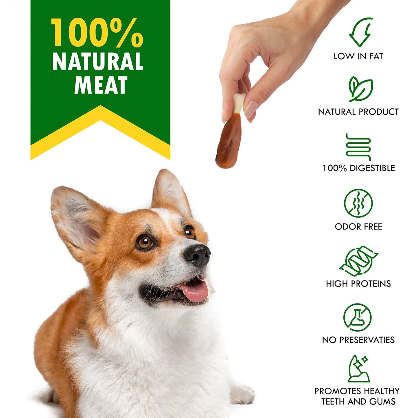 Natural Chicken-Infused Calcium Chews for Dogs