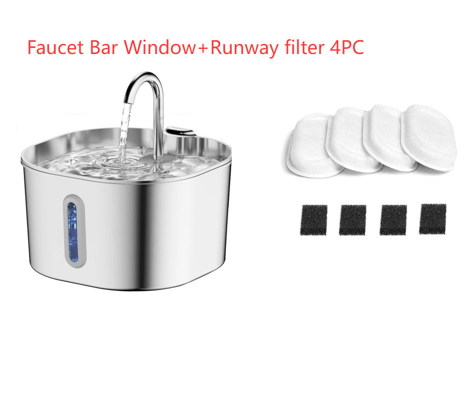 Smart Stainless Steel Pet Water Fountain — Automatic Circulation, Ultra-Quiet, Large Capacity