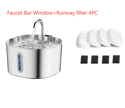 Smart Stainless Steel Pet Water Fountain — Automatic Circulation, Ultra-Quiet, Large Capacity