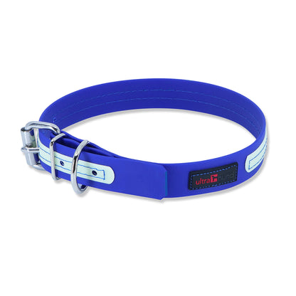 GlowPro Waterproof Glow-in-the-Dark Dog Collar — No-Smell, Steel Roller Buckle, 18"