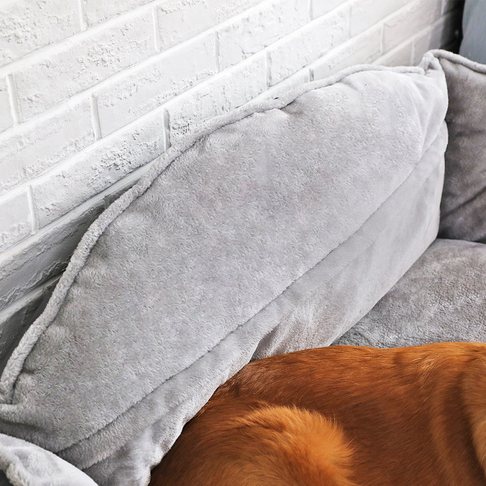 Orthopedic Memory Foam Dog Sofa Bed — Removable Cover, Non-Slip Base, Multiple Sizes