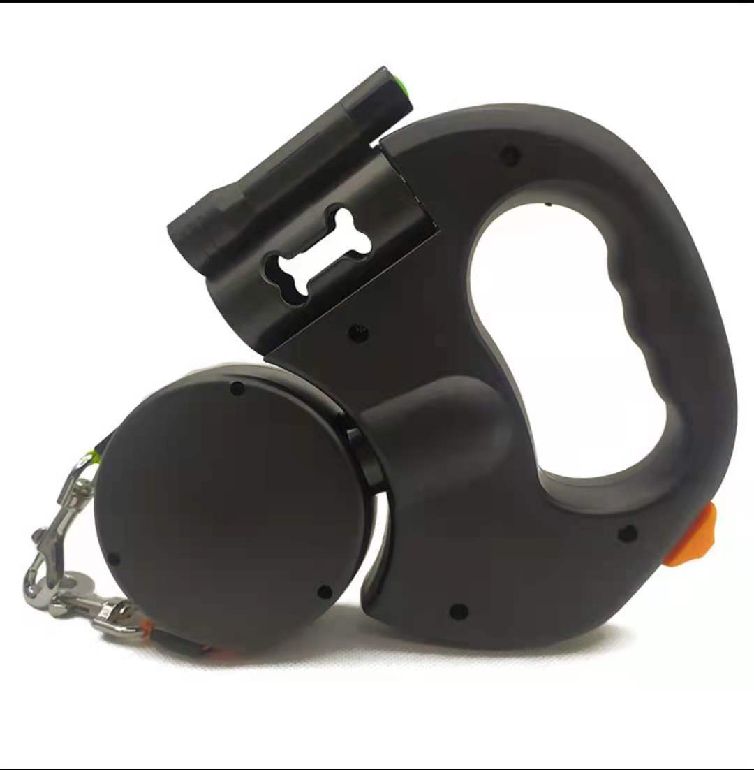 LED Retractable Dog Leash — Built-In Lights, Reflective, 360° Swivel, Dual Dog, Small Dogs