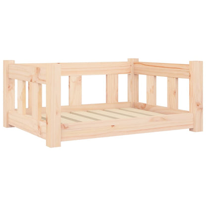 Solid Pine Wood Dog Bed Frame — Natural Untreated, 65.5x50cm, Modern Design