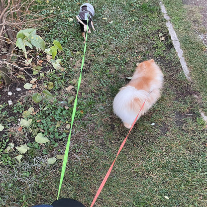 LED Retractable Dog Leash — Built-In Lights, Reflective, 360° Swivel, Dual Dog, Small Dogs