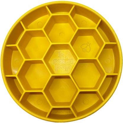 Honeycomb Slow Feeder Dog Bowl — Anti-Bloat, Mental Enrichment, Dishwasher Safe, USA Made