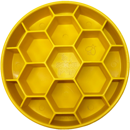 Honeycomb Slow Feeder Dog Bowl — Anti-Bloat, Mental Enrichment, Dishwasher Safe, USA Made