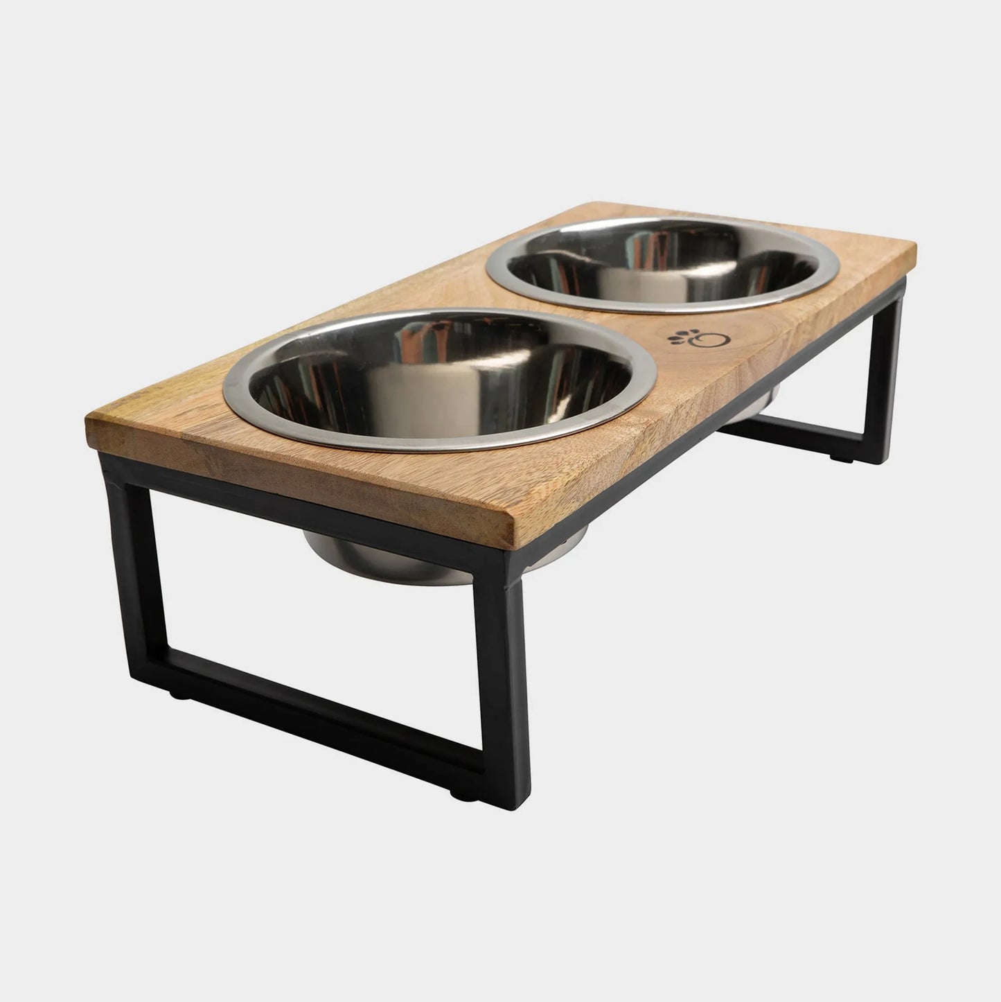 Premium Elevated Dog Feeder - Handmade Wood & Stainless Steel Bowls