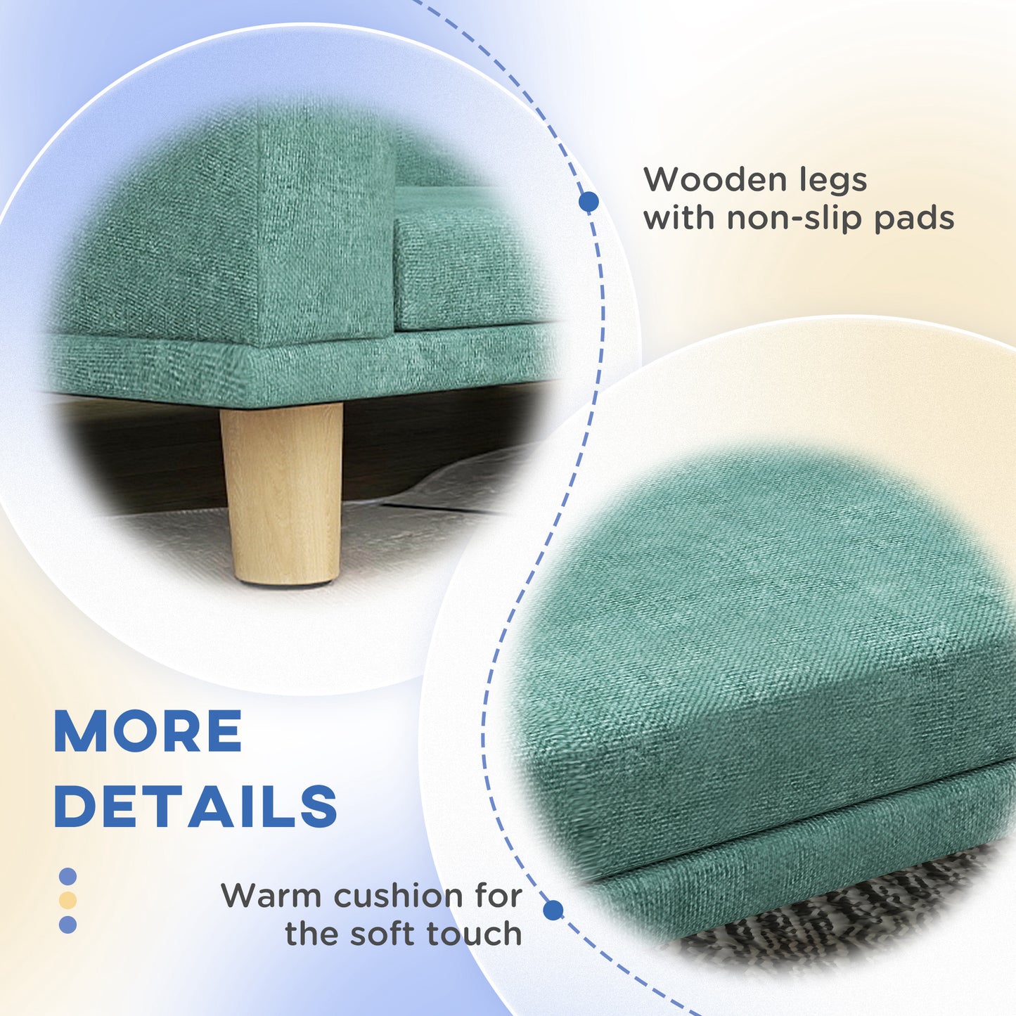 2-in-1 Human & Dog Lounge Bed — Orthopedic, Washable, 71" Flat for Large Dogs