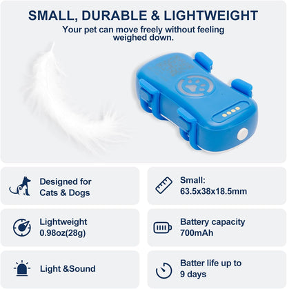 Real-Time GPS Dog Tracker — Unlimited Range, Geofence Alerts & Waterproof